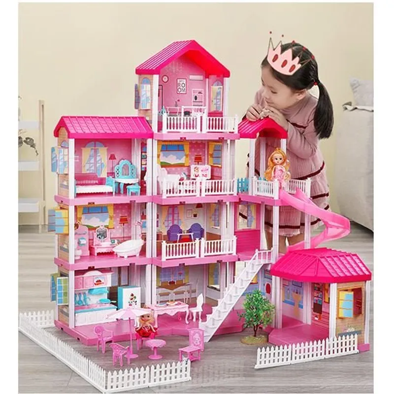 GENERICO - Casa de Muñecas con Ascensor 4 Pisos y 10 Habitaciones