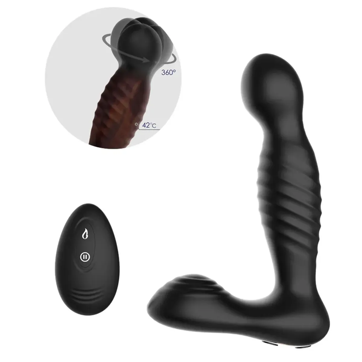 DR PINKY - Vibrador Masajeador de Próstata con Calentamiento y Rotación 360°