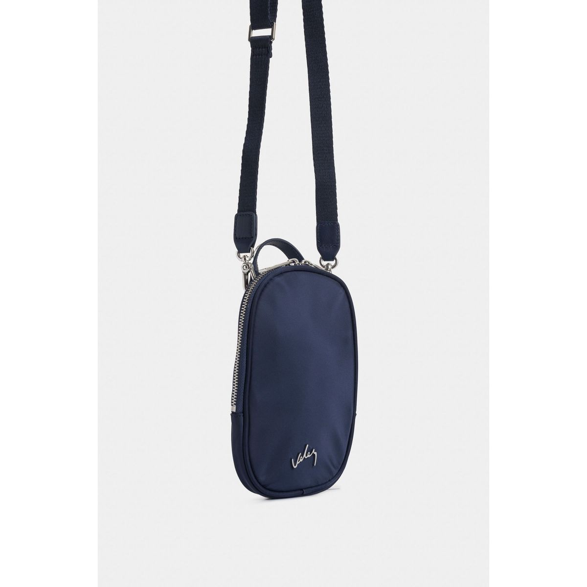 VELEZ - Vélez Manos Libres Elora En Lona Mujer Manija Cuero Azul