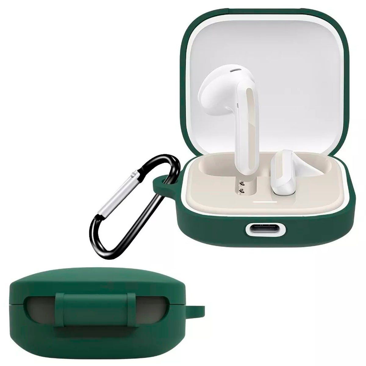 GENERICO - Funda Silicona para Audífonos Redmi Buds 6 Active Verde Oscuro