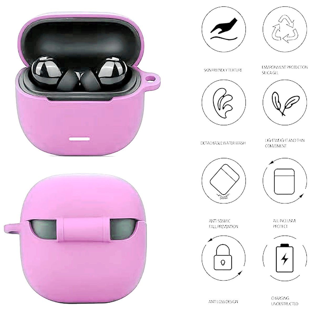 GENERICO - Funda Silicona para Audífonos Redmi Buds 6 Lite Rosado