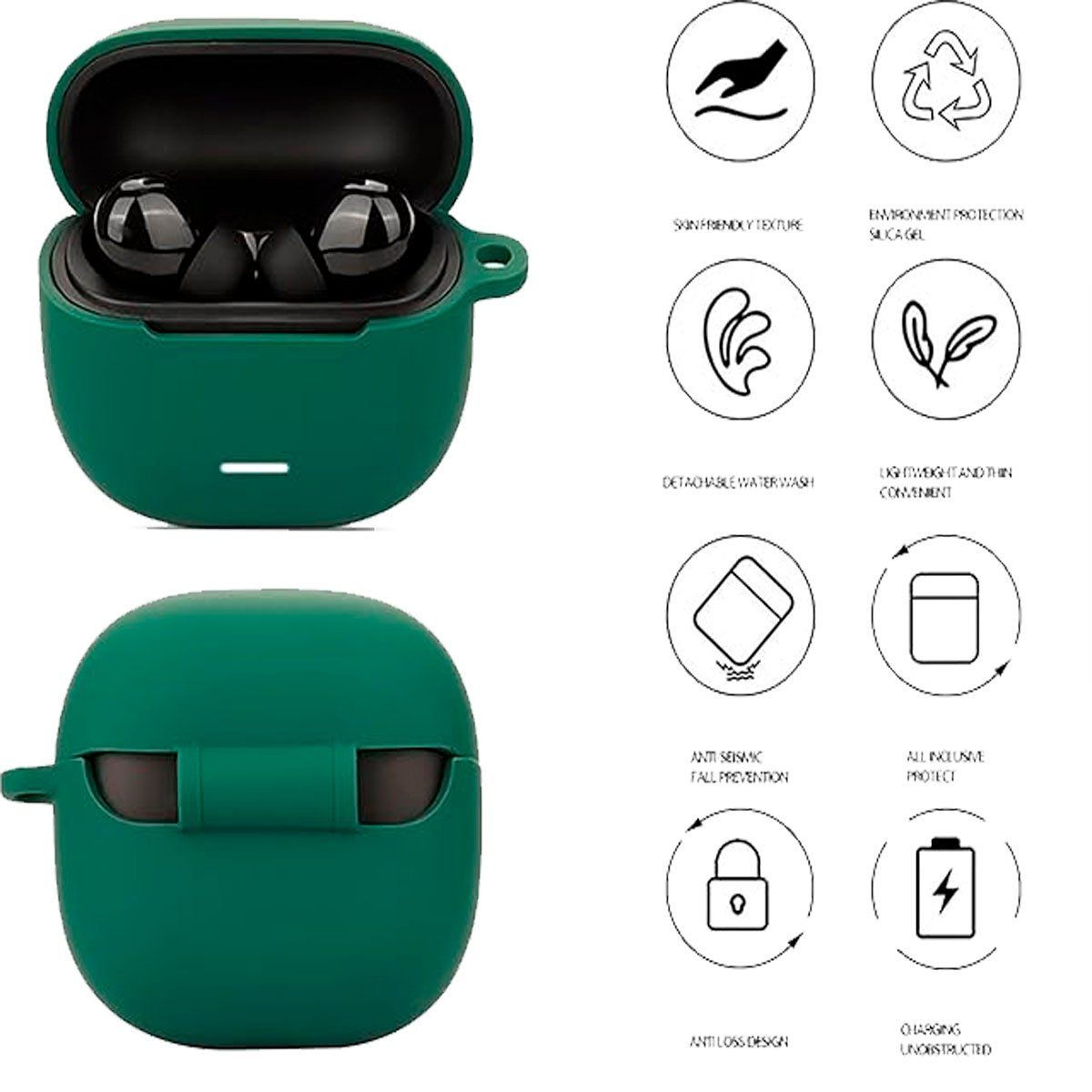 GENERICO - Funda Silicona para Audífonos Redmi Buds 6 Lite Verde