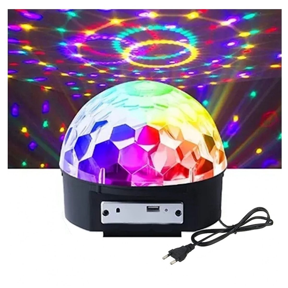 GENERICO - Luces Led Bola Discoteca Giratoria con Usb 3pza