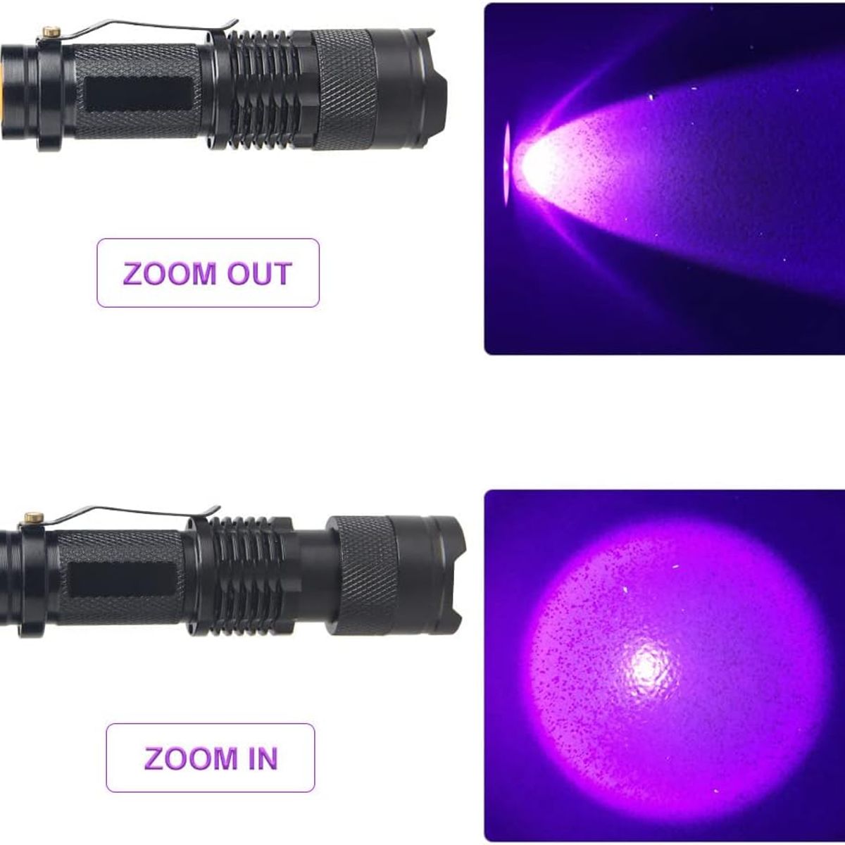 OEM - Linterna Uv Ultravioleta Zoom 395nm Detector Billetes x 02 Unidades
