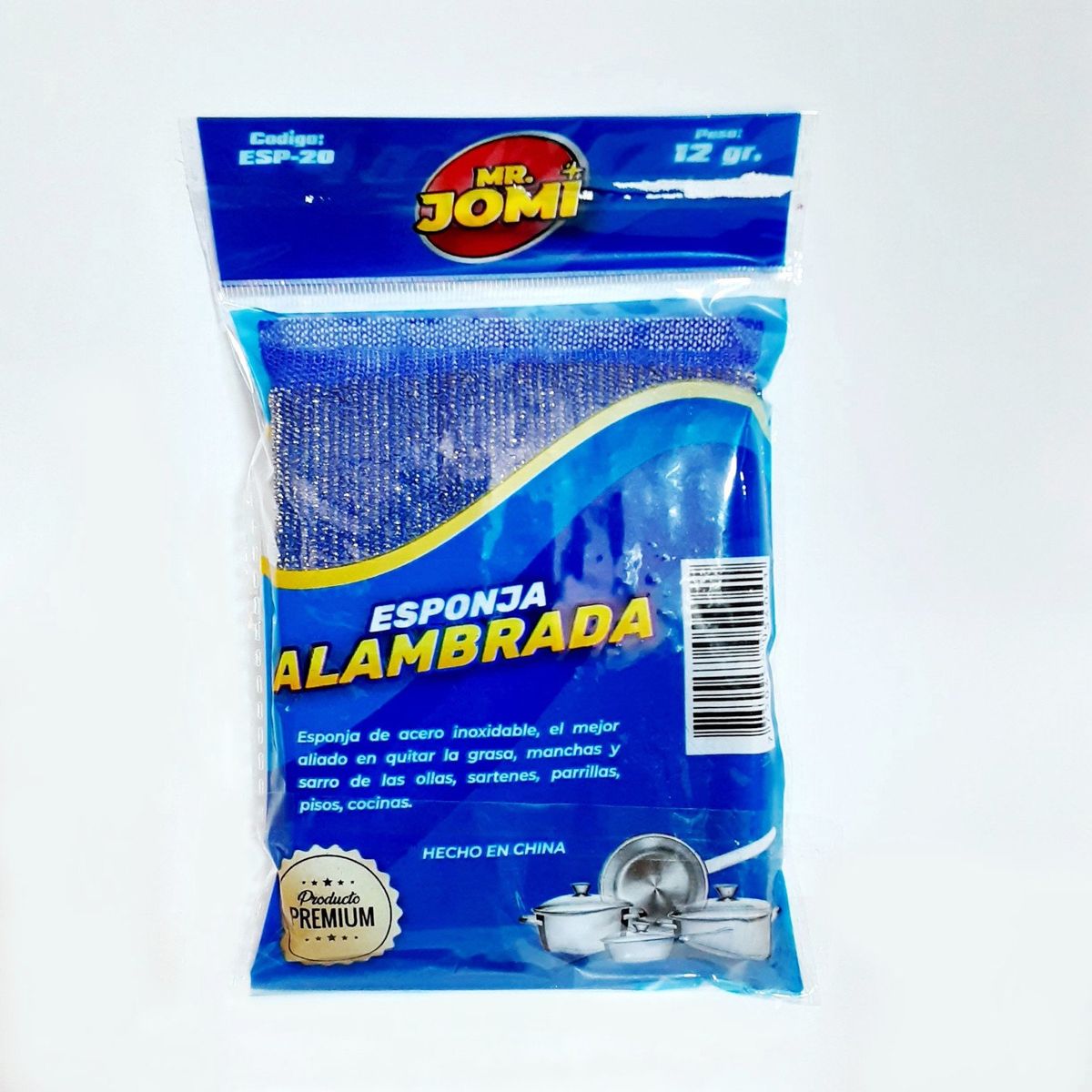 GENERICO - Esponja Alambrada Lavavajillas Para Ollas Azul 17cm