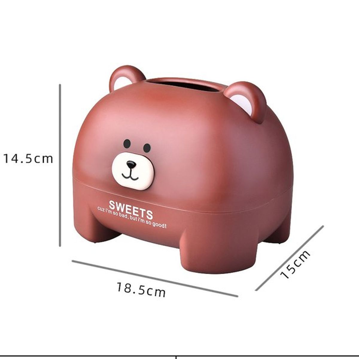 GENERICO - Caja de Pañuelos Tissue Box Kawaii - Oso Marrón