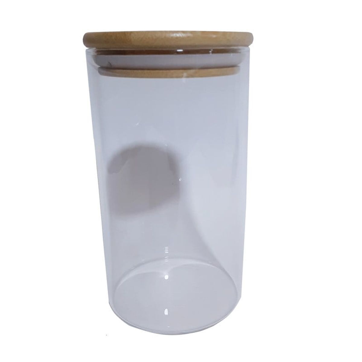 GENERICO - Frasco De Vidrio con Tapa de Madera 15cm