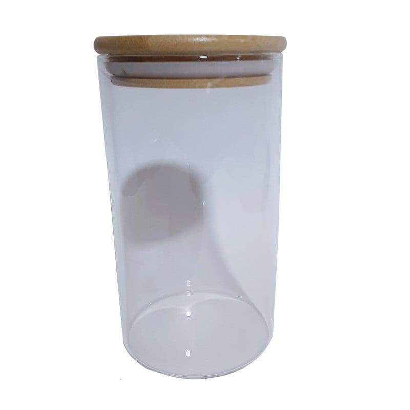 GENERICO - Frasco De Vidrio con Tapa de Madera 15cm
