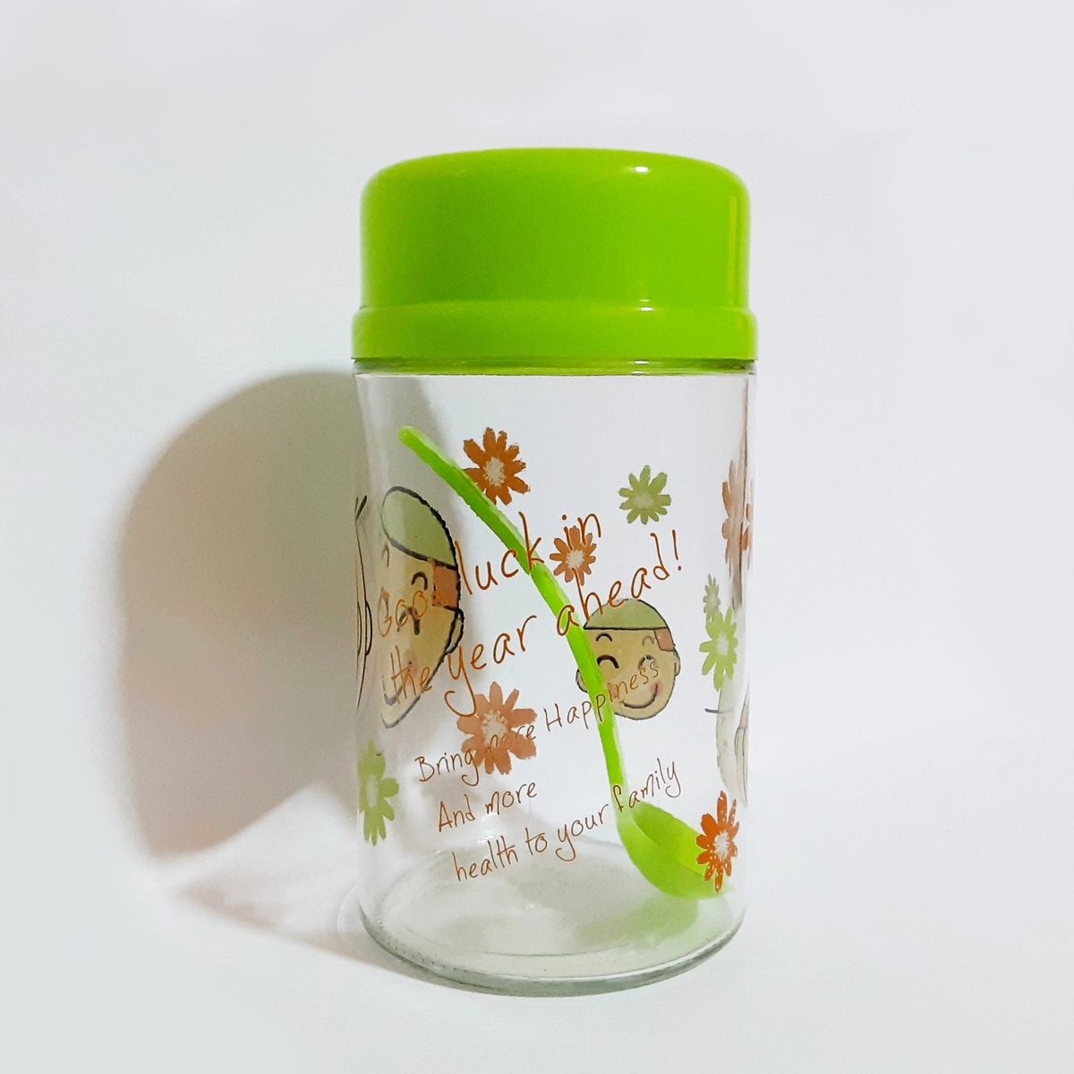 GENERICO - Frasco De Vidrio Con Cuchara Good Luck 3pza