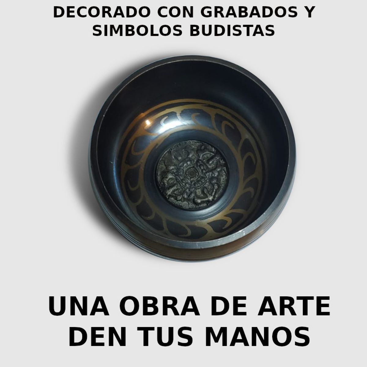 GENERICO - Cuenco Tibetano Decorado Simbolos Yoga Meditacion