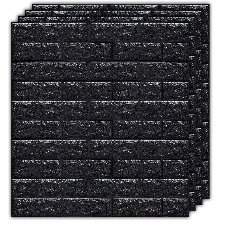 GENERICO - PAPEL TAPIZ NEGRO  3D ADHESIVA SET