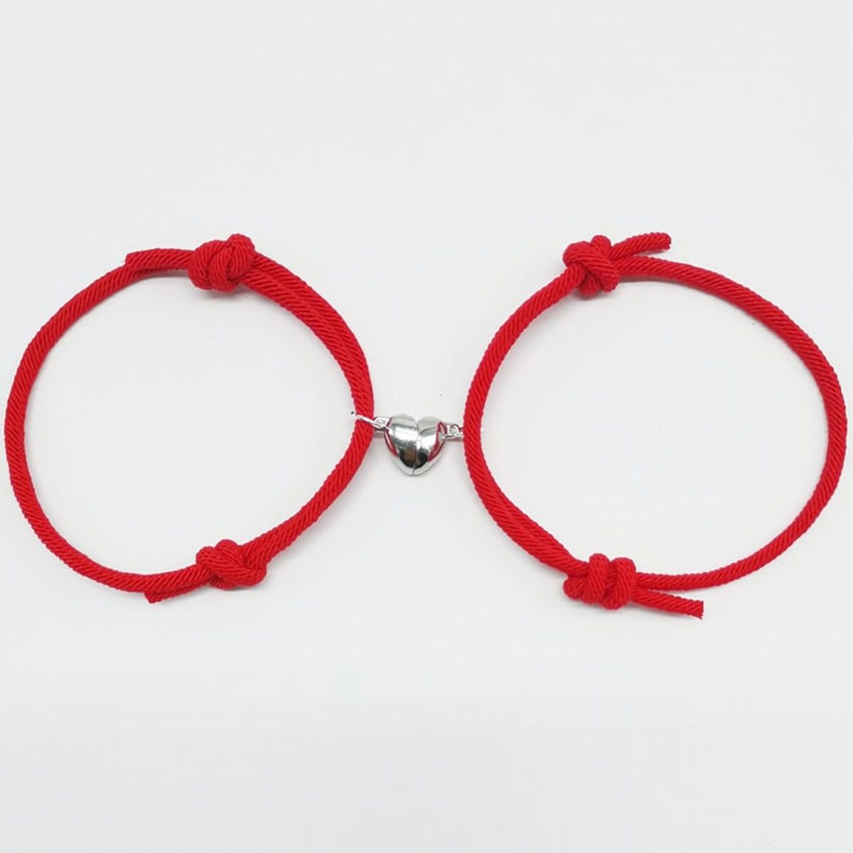 GENERICO - PULSERA MAGNÉTICA DE 2 PIEZAS PARA PAREJA CON DIJE DE CORAZON