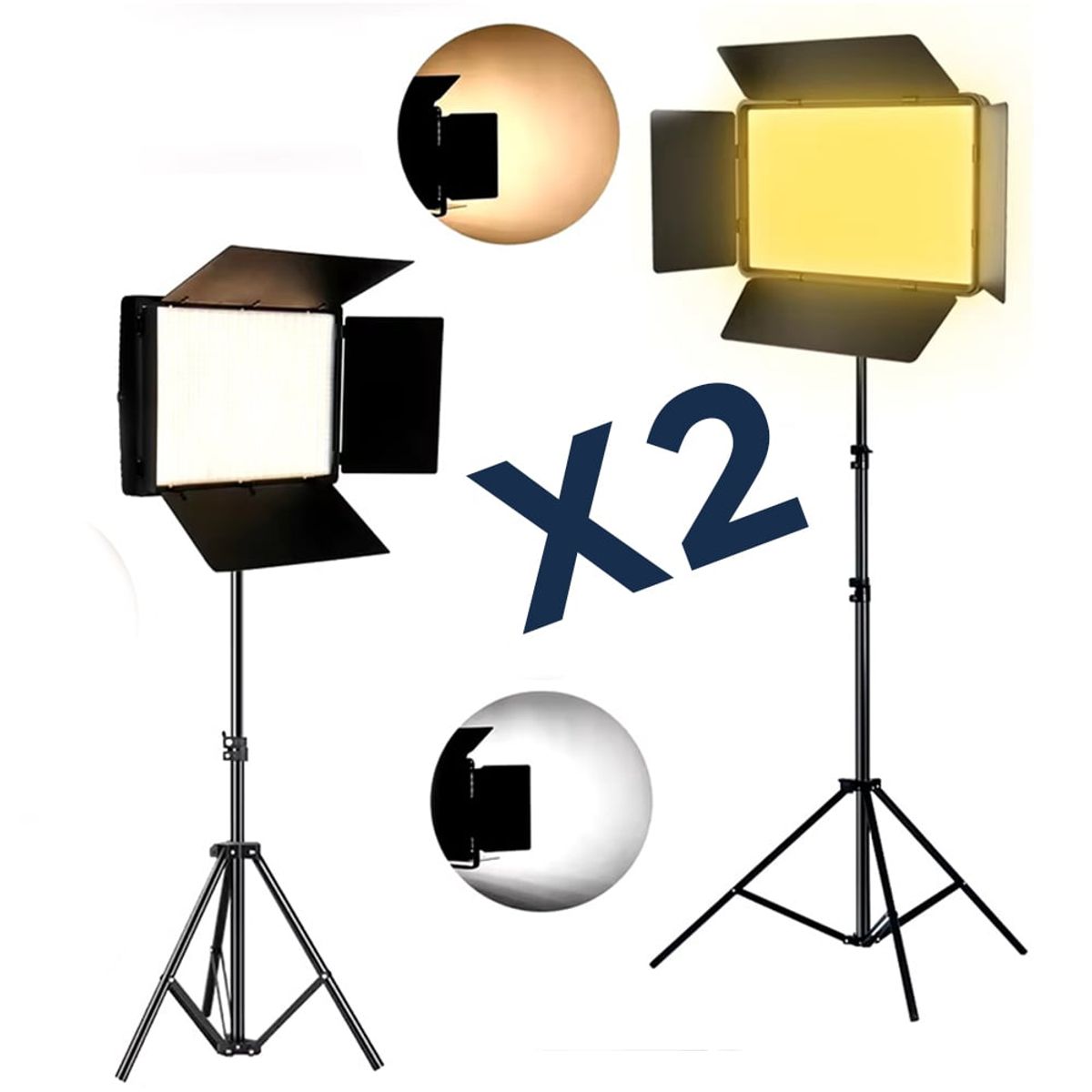 GENERICO - Paneles De Iluminación De Grabación De Luz Led Profesional Foto Kit X2