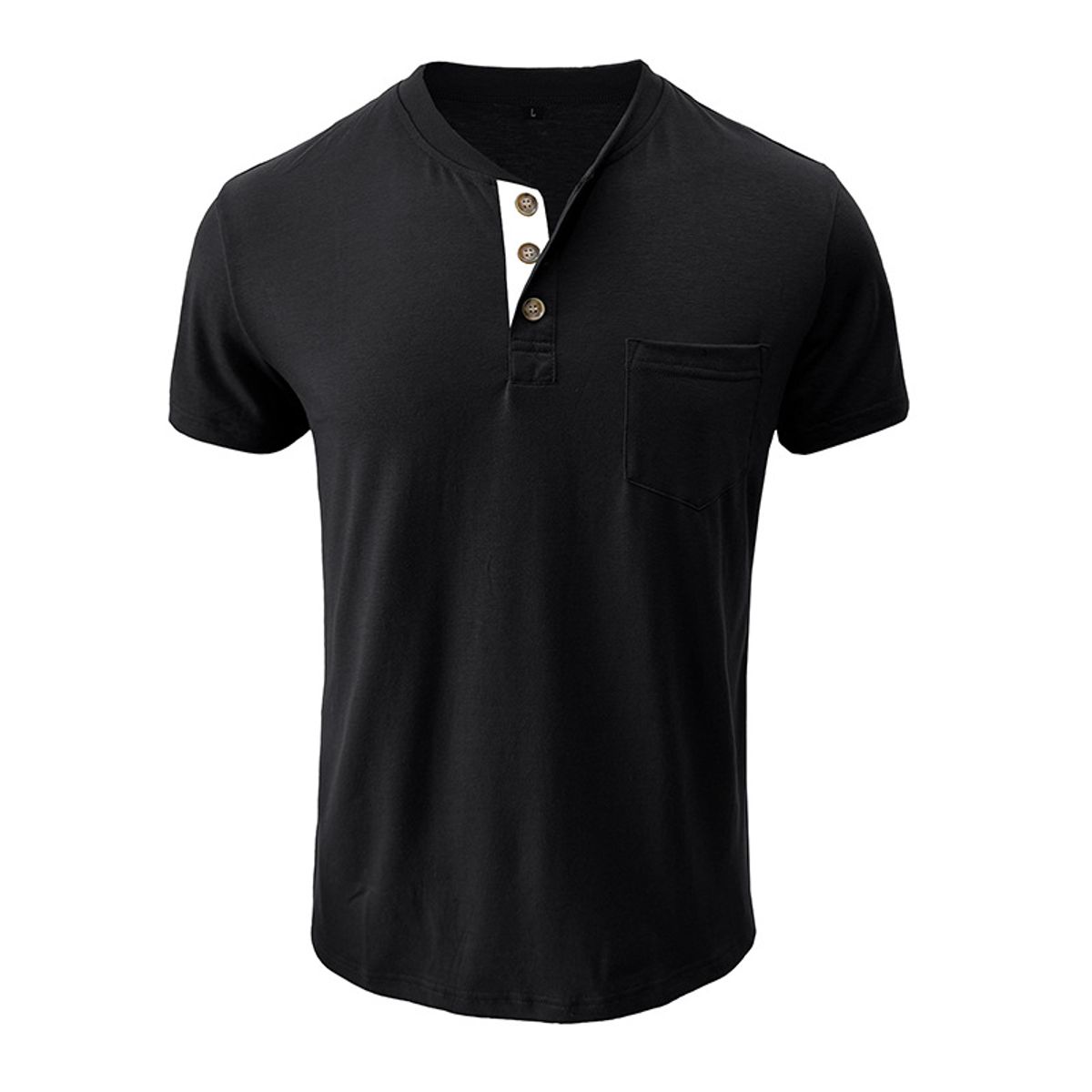 BLWOENS - Camiseta de manga corta de verano para hombres - Negro
