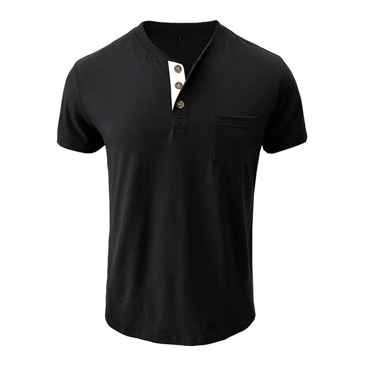 BLWOENS - Camiseta de manga corta de verano para hombres - Negro
