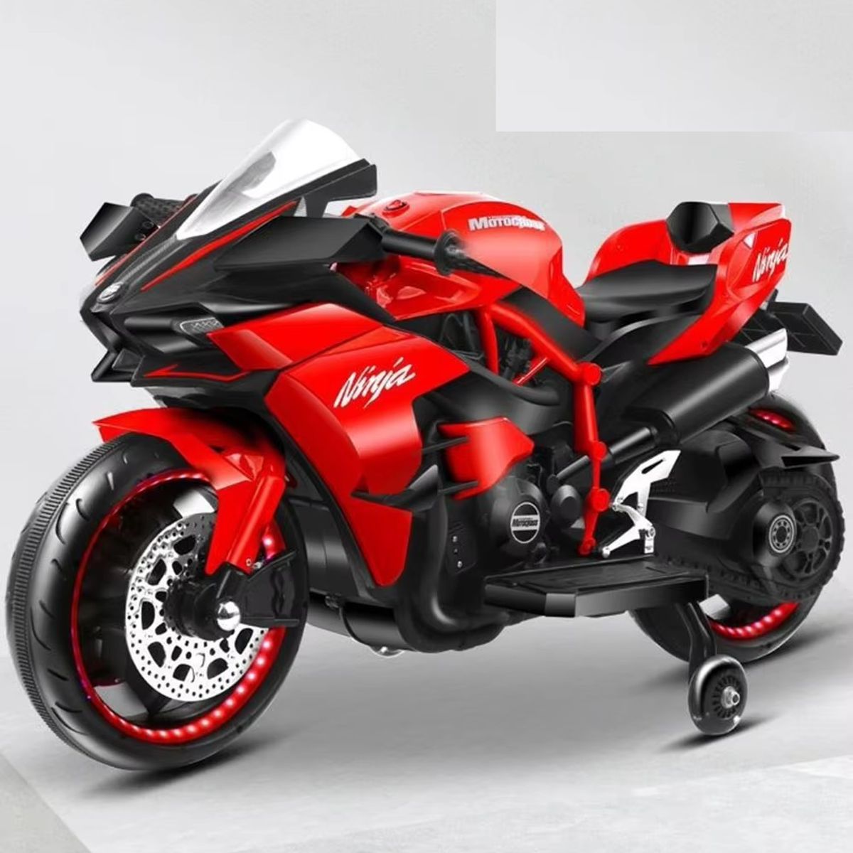 OEM - Moto Eléctrica Infantil Deportiva Estilo Ninja con Luces