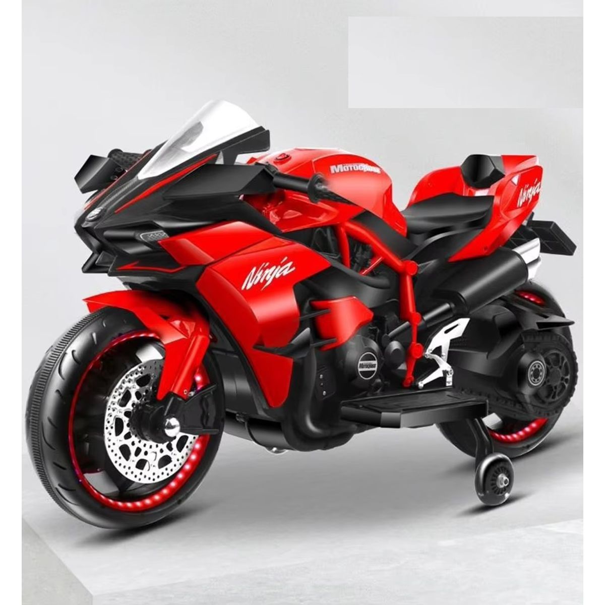 OEM - Moto Eléctrica Infantil Deportiva Estilo Ninja con Luces