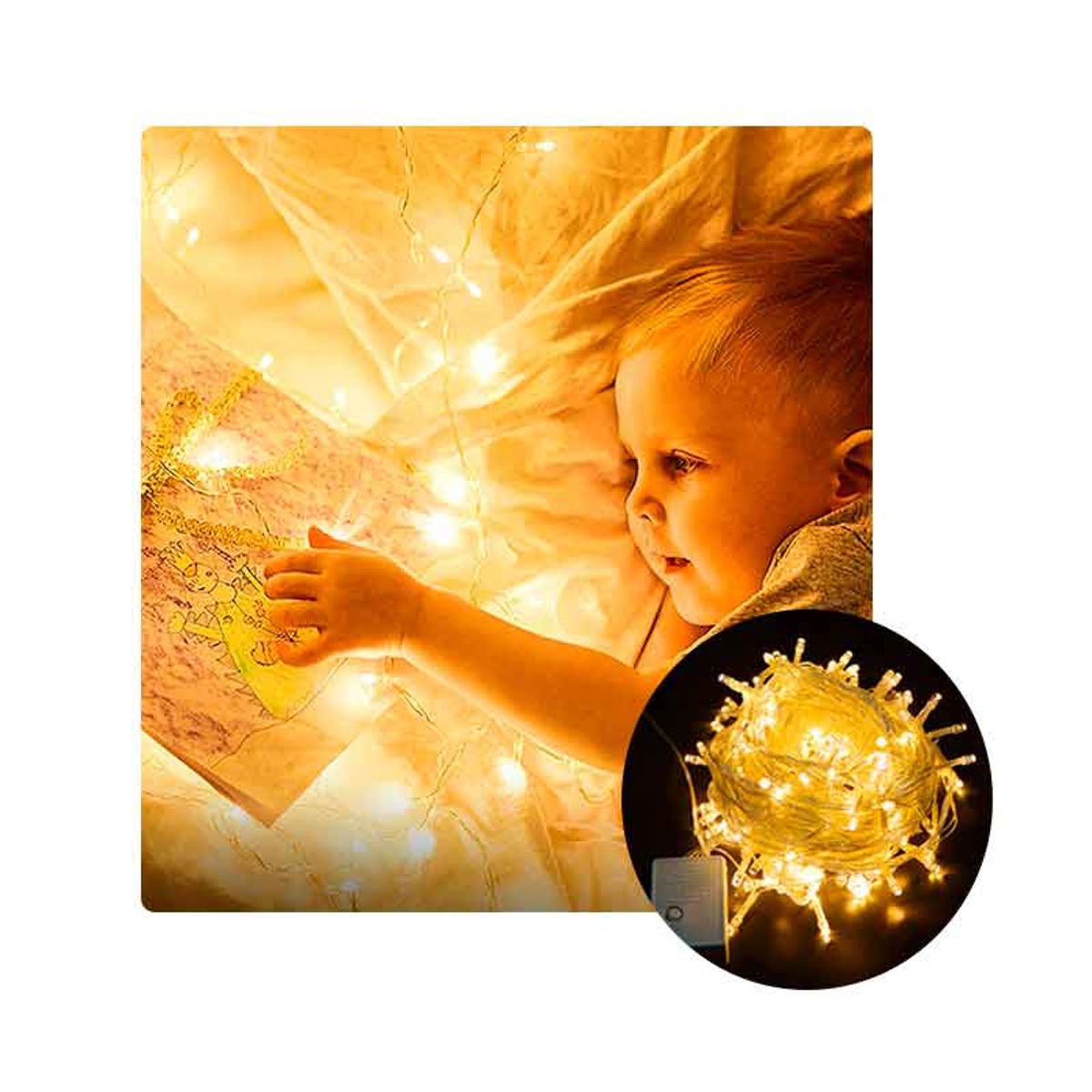 GENERICO - Luces Led decoración Hogar de 15 mts color amarillas