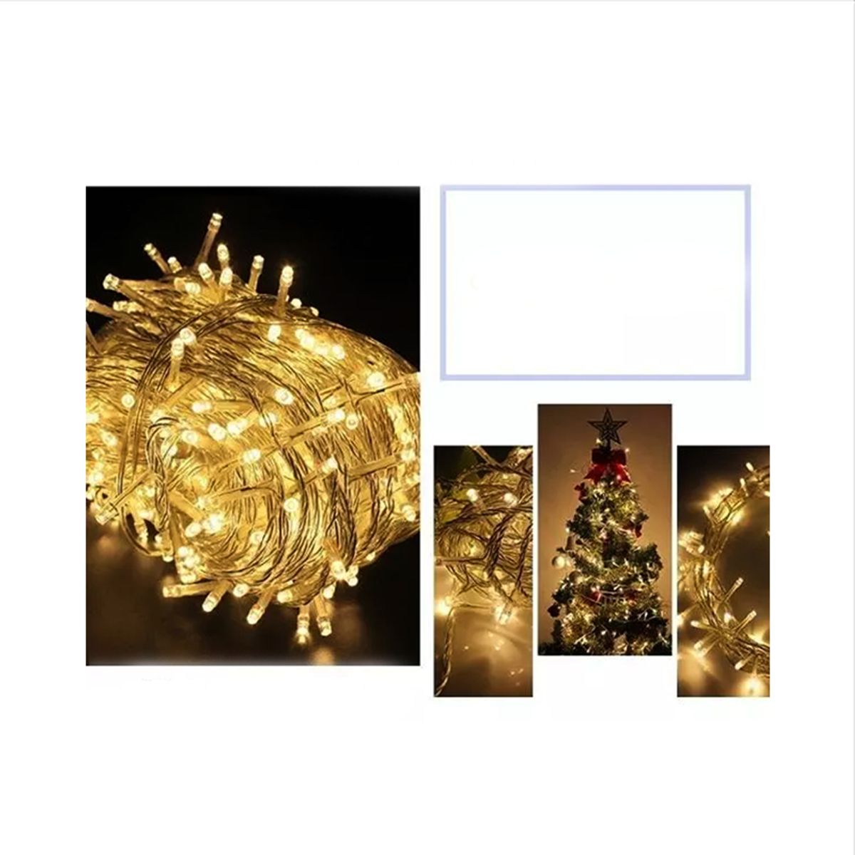 GENERICO - Guirnalda Luces led Año Nuevo, Festivales de 15 mts Amarillas