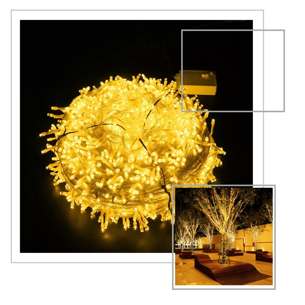 GENERICO - Luces led 200 amarillas Lineales de 15 mts Año Nuevo