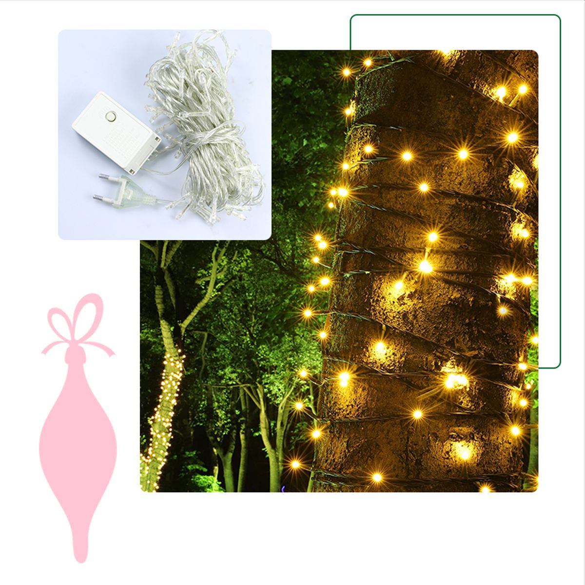 GENERICO - Luces led navideñas tira lineal de 25 mts Amarillas