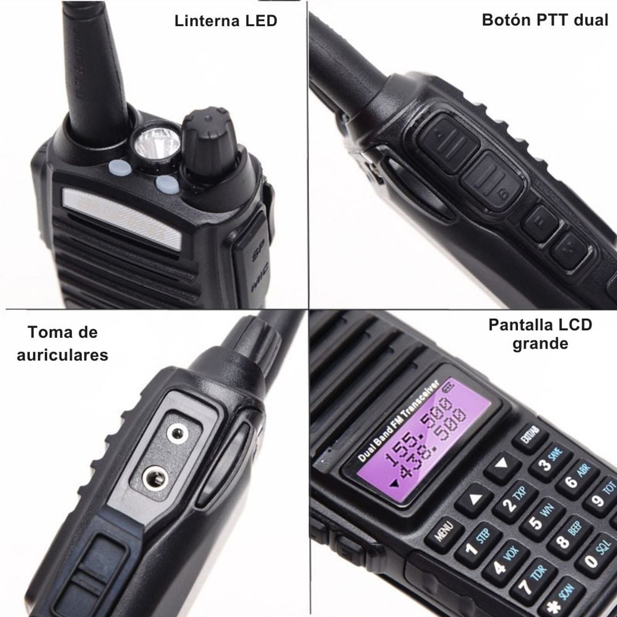 SANC - Walkie Talkie Resistente 5W, Compacto y Programable, 128 Canales