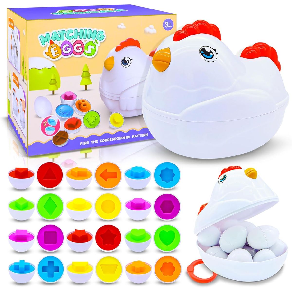 GENERICO - Gallinita Didáctica con 12 huevos de asociación