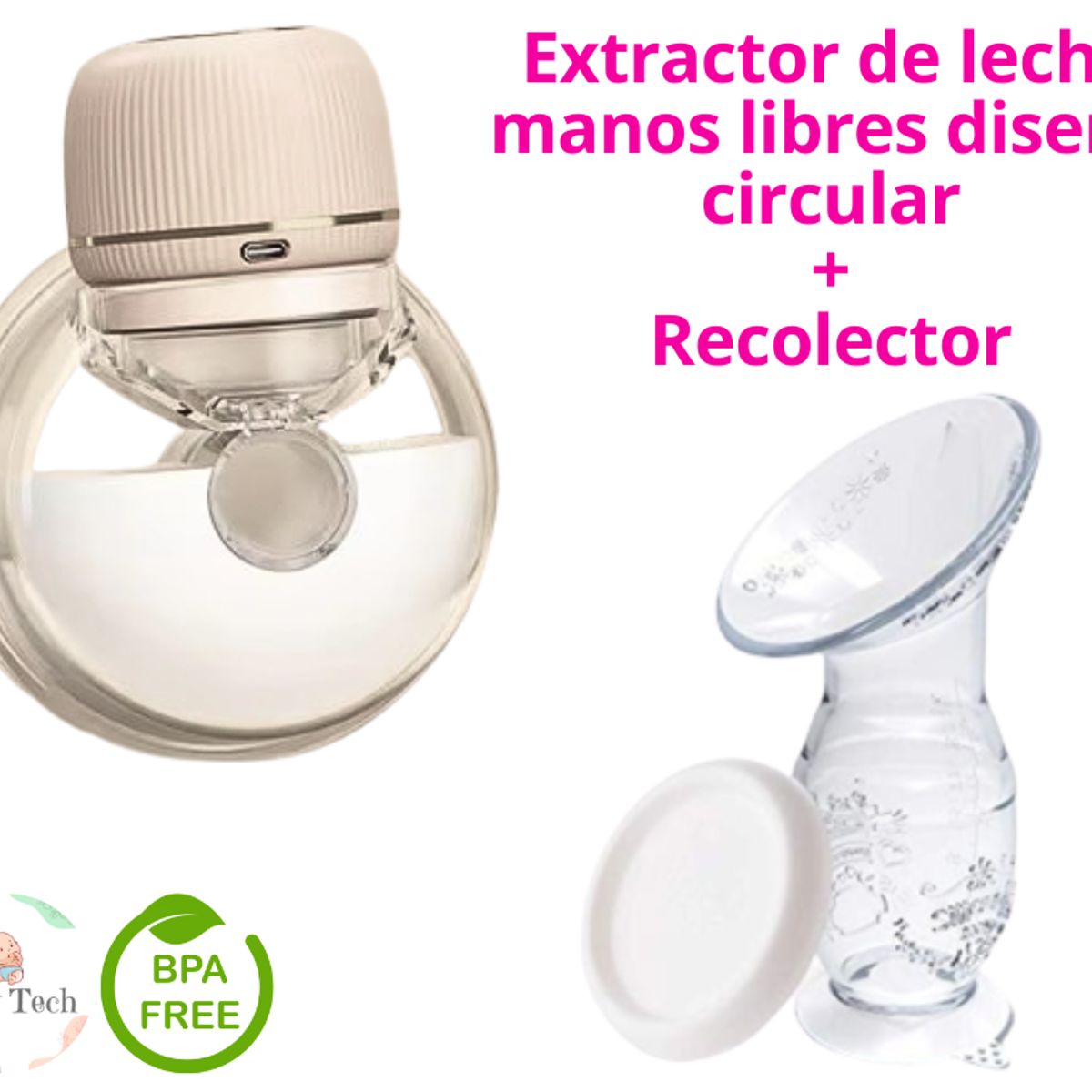 GENERICO - Extractor de Leche Manos Libres Diseño Circular Recolector