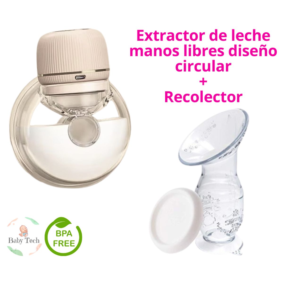 GENERICO - Extractor de Leche Manos Libres Diseño Circular Recolector