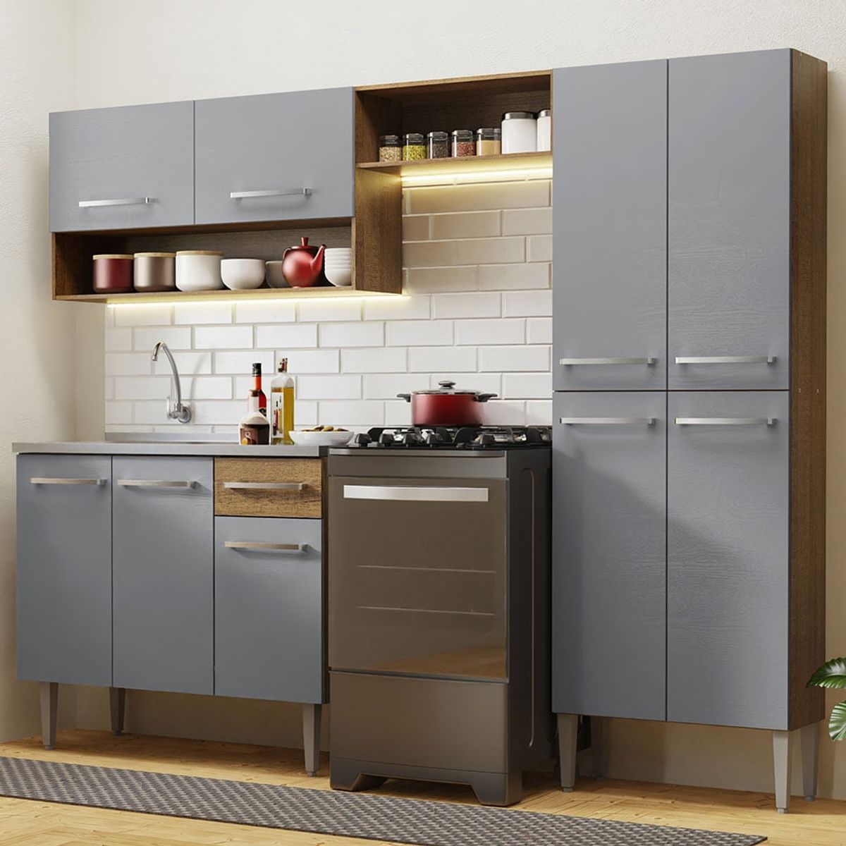 MADESA - Mueble de Cocina Integral Emilly 229 cm - Con Lavadero 10
