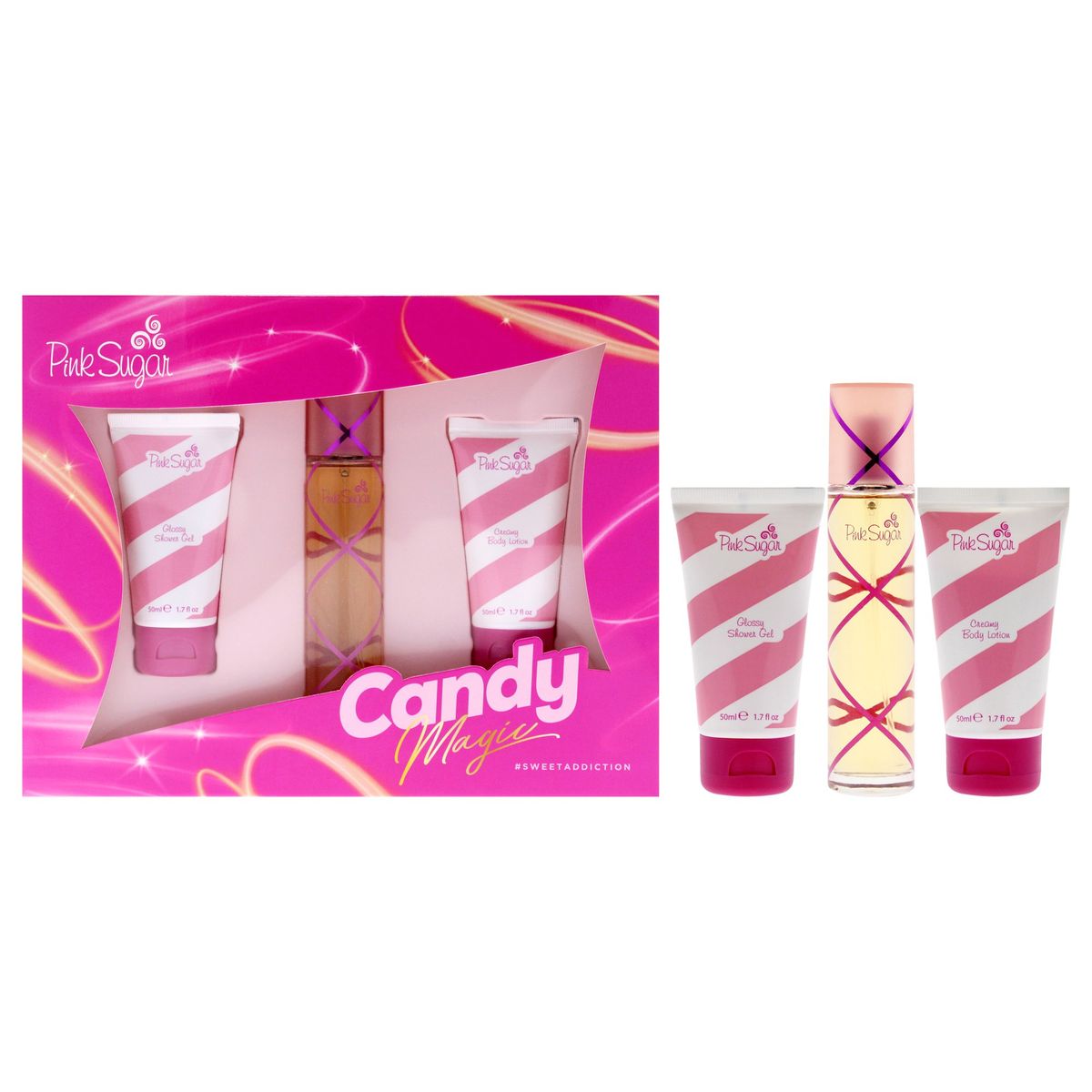 AQUOLINA - Pink Sugar Candy Magic Gift Set EDT50ml+Gel+Loción Aquolina