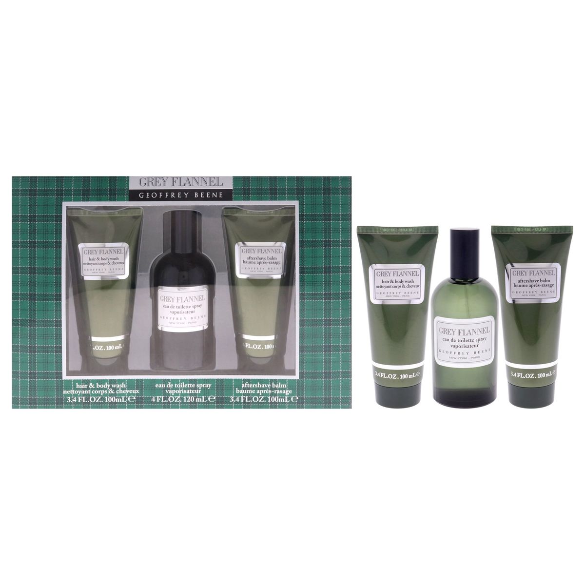 GEOFFREY BEENE - Grey Flannel Gift Set EDT120ml+Bálsamo+Gel Geoffrey Beene