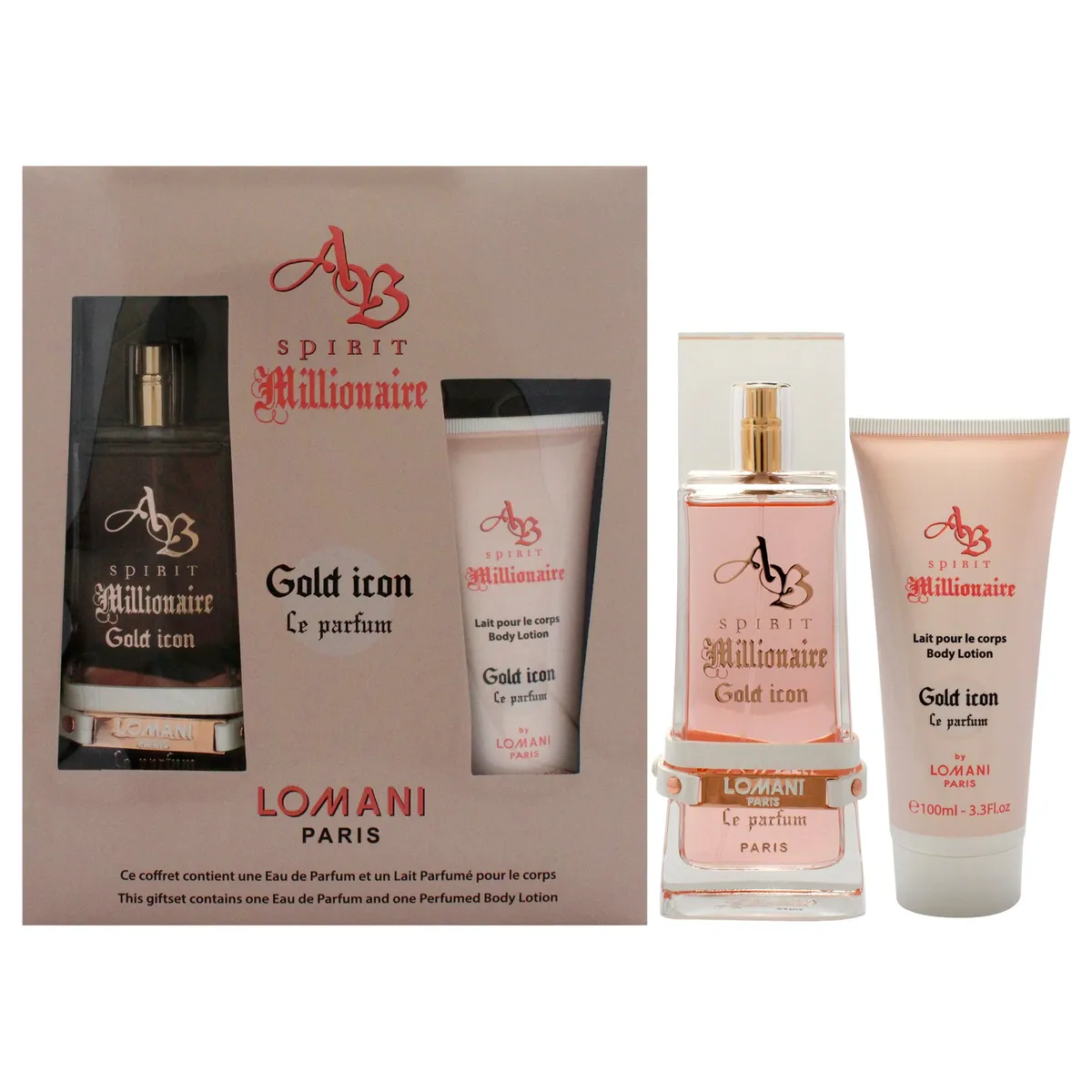 LOMANI - AB Spirit Millionaire Gold Icon Set EDP100ml+Loción Lomani