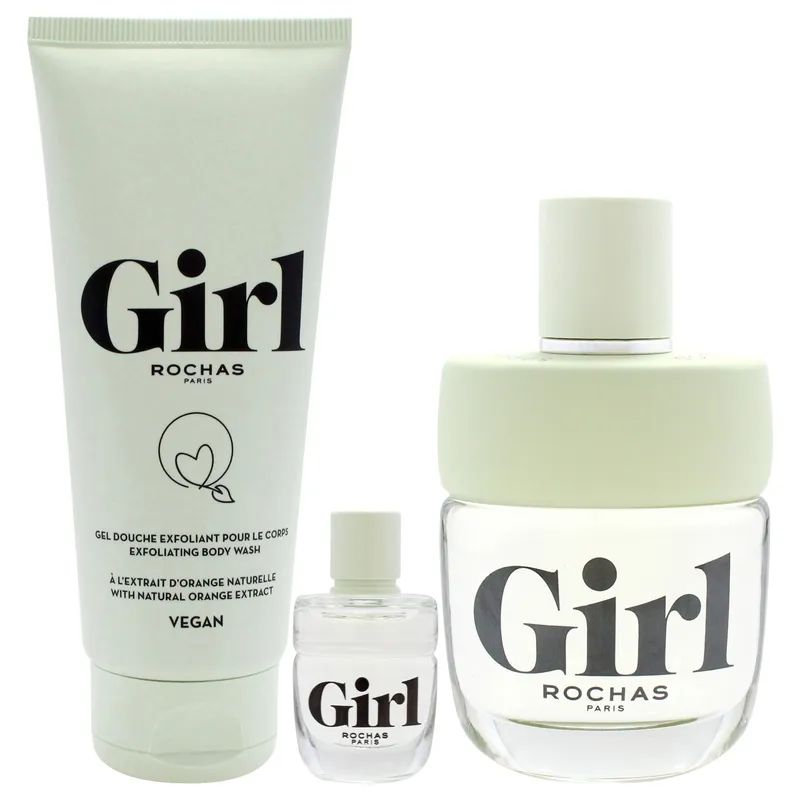 ROCHAS - Rochas Girl EDT100ml+Gel+Spray5ml Gift Set Rochas