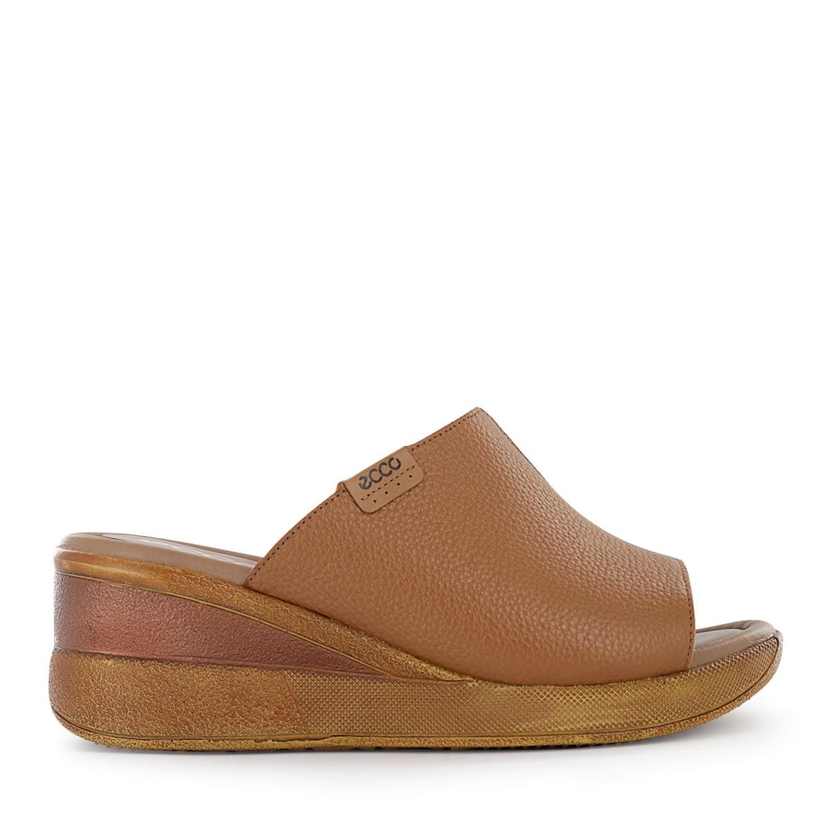 ECCO - Sandalias Taco Cuña Mujer Ecco Winona08 Toffee Cuero Natural