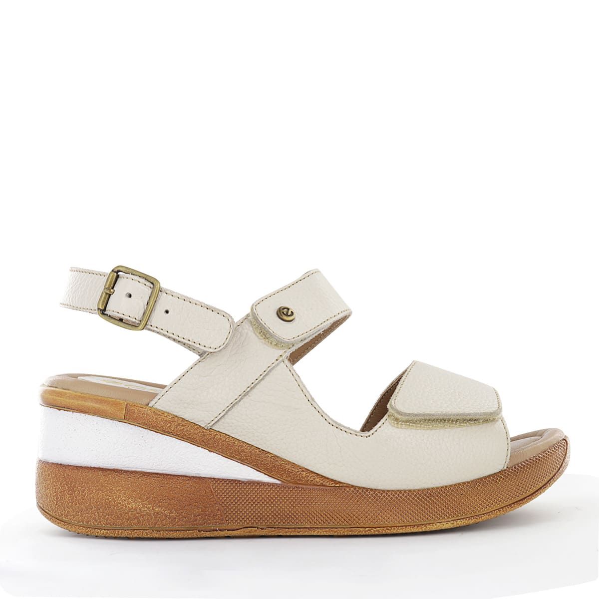 ECCO - Sandalias Taco Cuña Mujer Ecco Winona13 Ostra Cuero Natural