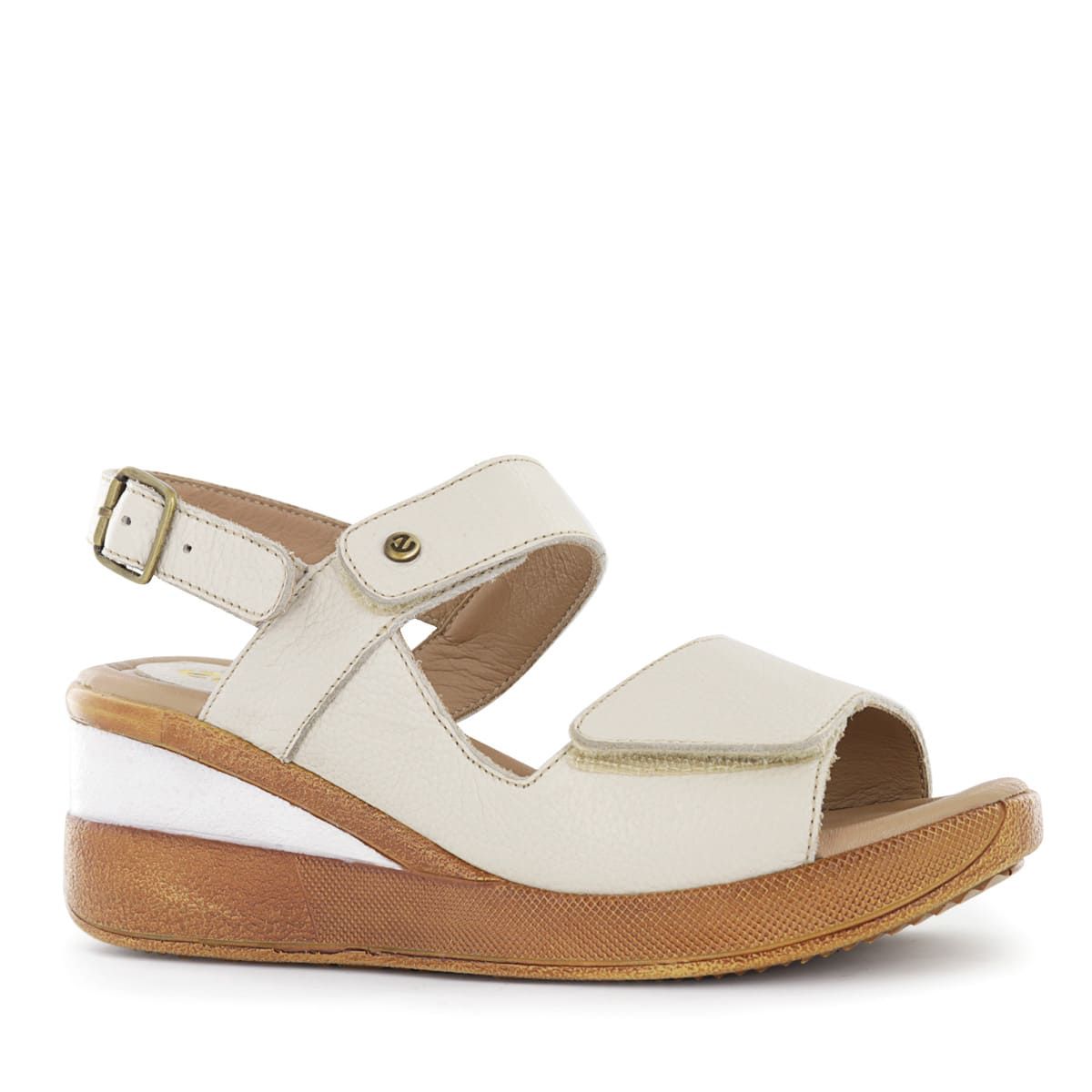 ECCO - Sandalias Taco Cuña Mujer Ecco Winona13 Ostra Cuero Natural