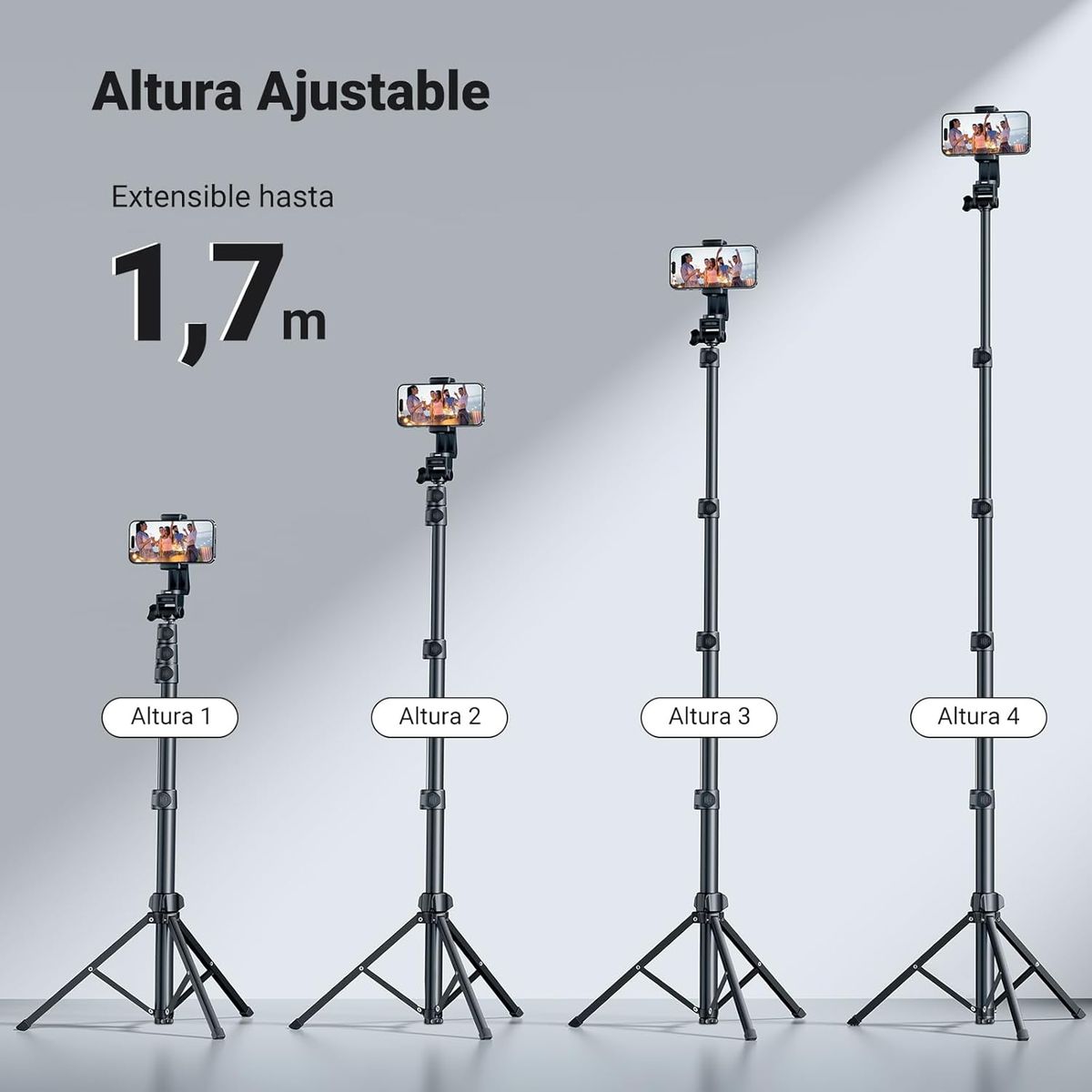 UGREEN - Selfie Stick Ugreen Trípode Extensible 3 en 1 Bluetooth LP680 - 15609