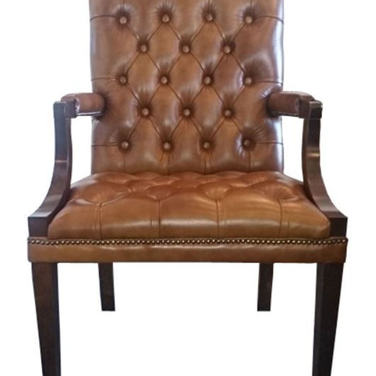 DMUEBLES - DM Silla con posabrazos Alessandro Cuero Procesado - Marrón