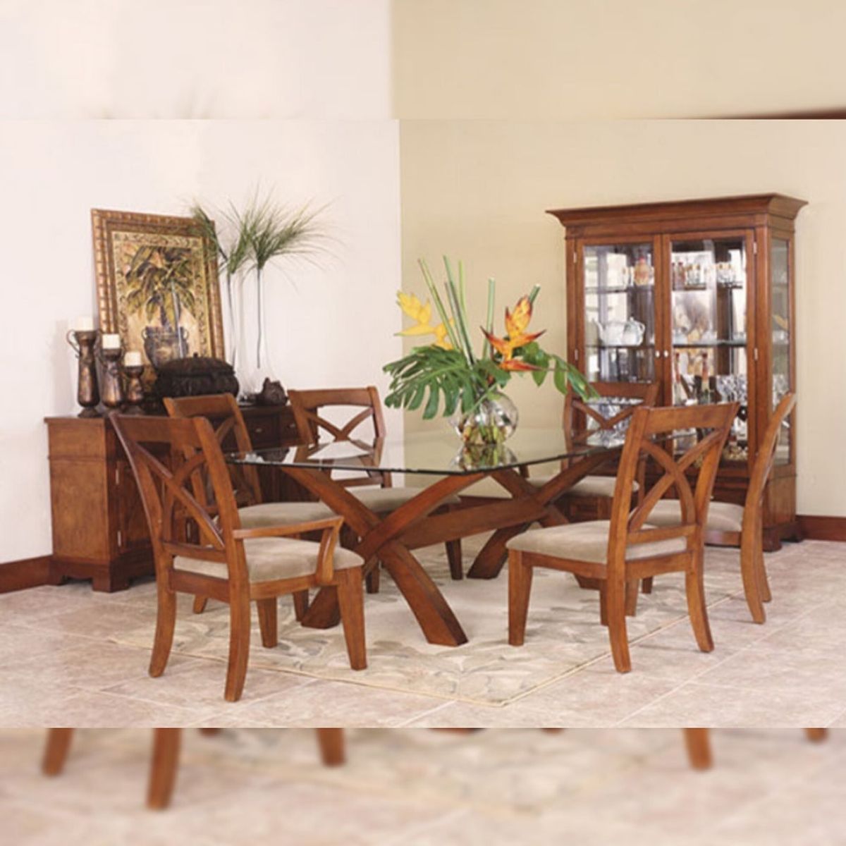 DMUEBLES - DM Comedor 6 sillas Inglés Madera Natural