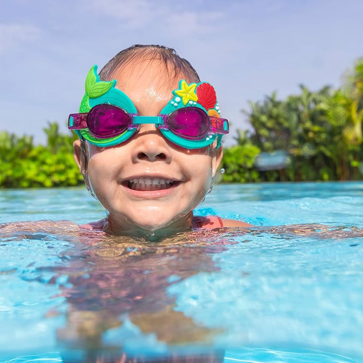 GENERICO - Gafas de natación para niños con protección uv sirena
