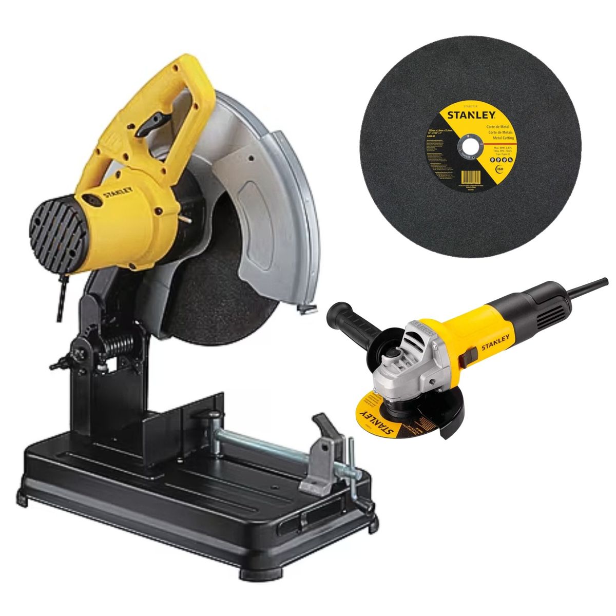 STANLEY - COMBO TRONZADORA 14" 2200W, AMOLADORA 750 W 10 DISCOS STANLEY