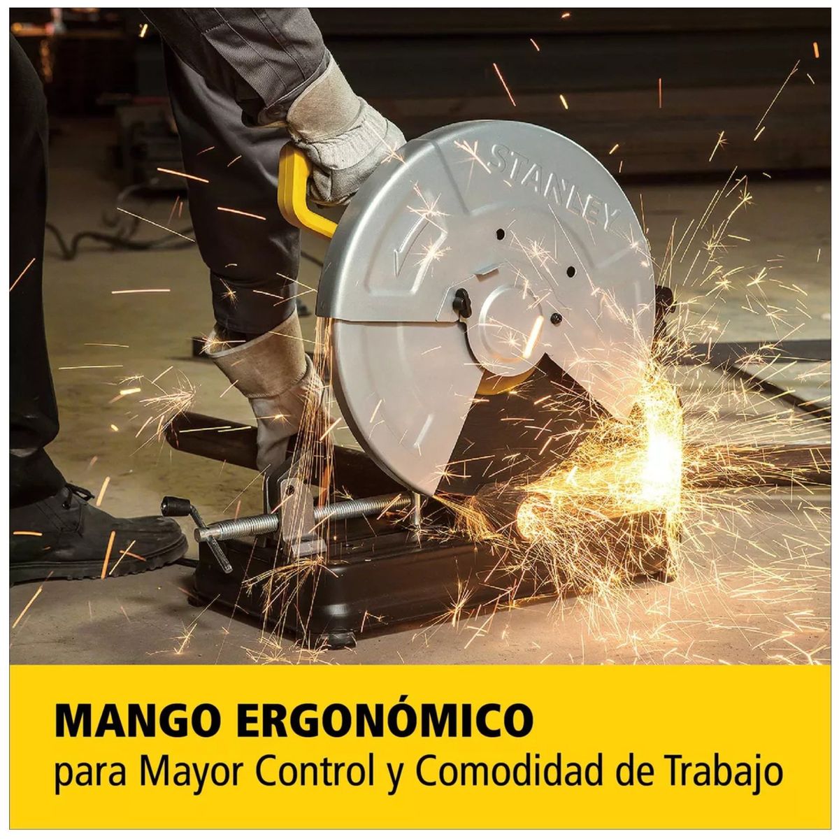 STANLEY - COMBO TRONZADORA 14" 2200W, AMOLADORA 750 W 10 DISCOS STANLEY