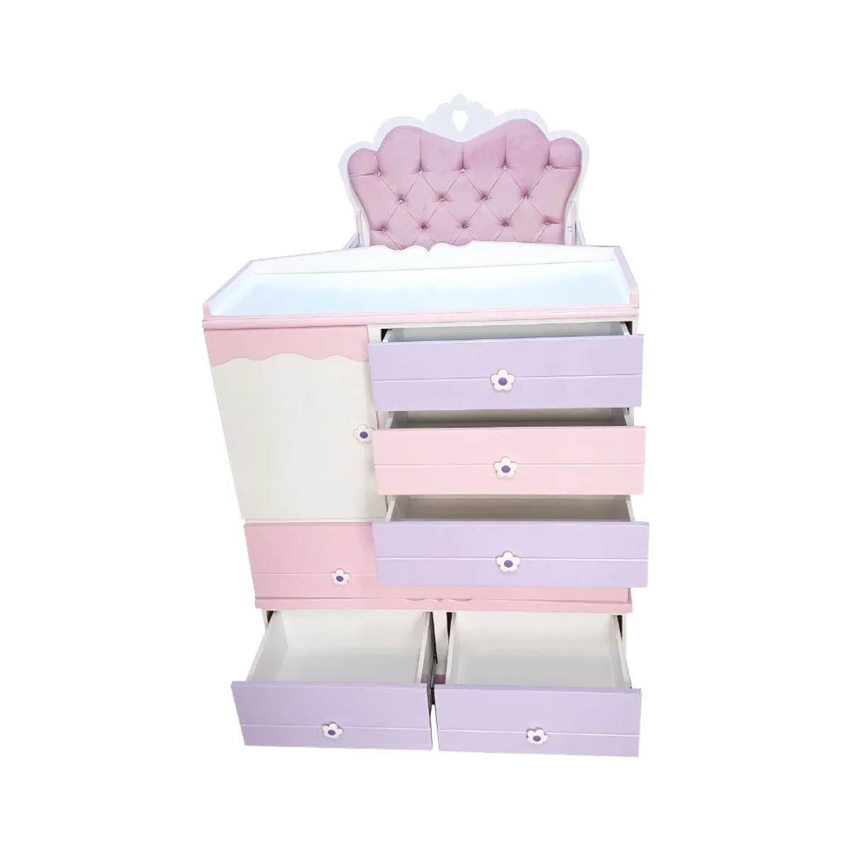 GENERICO - Cama Cuna de Plaza y Media rosado y lila