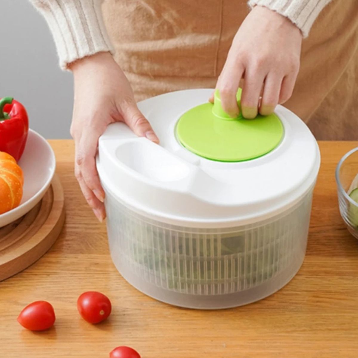 GENERICO - Escurridor giratorio para verduras y frutas