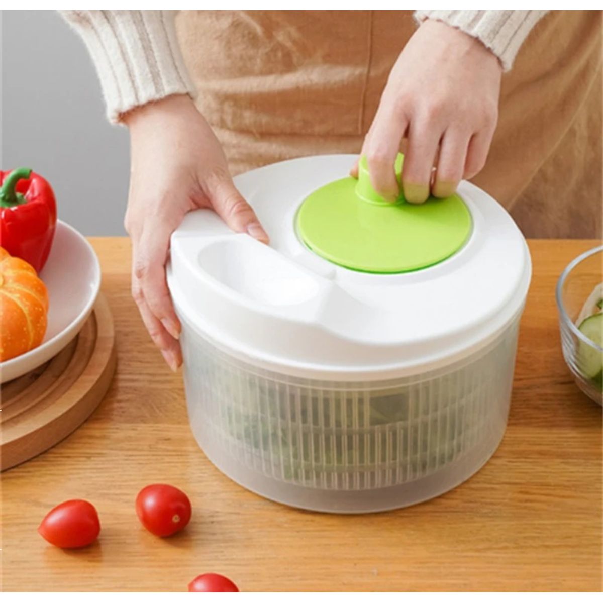 GENERICO - Escurridor giratorio para verduras y frutas