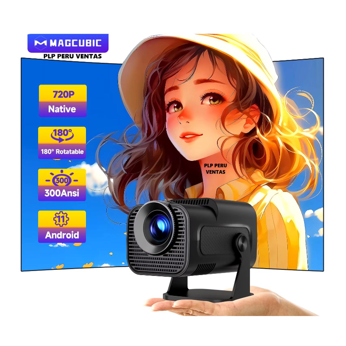 OEM - Proyector HY320 Mini Smart 4K Android11 Wifi Bluetooth