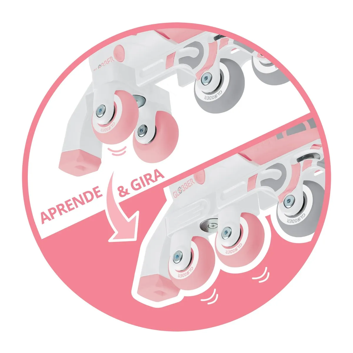 GLOBBER - Patines de aprendizaje 2en1 Globber Rosado