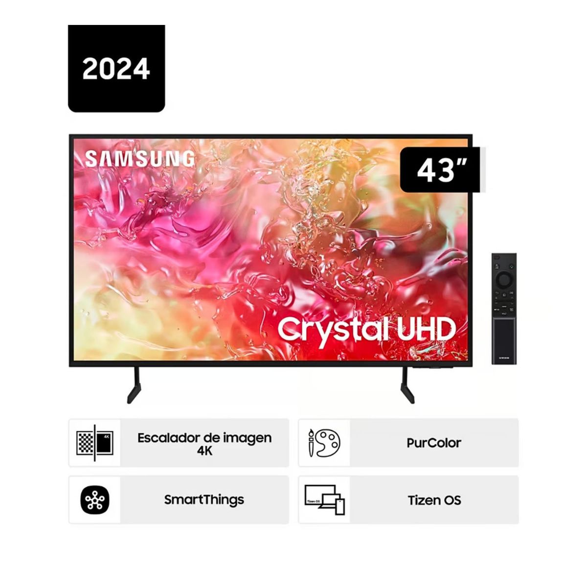 SAMSUNG - Televisor Samsung 43 Crystal UHD 4K Smart TV Tizen 43DU7000