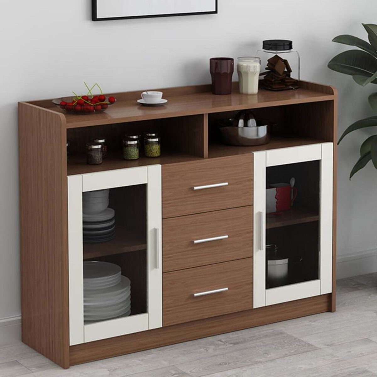 GENERICO - Mueble Organizador de Cocina Moderno Sara Marrón R&R Muebles